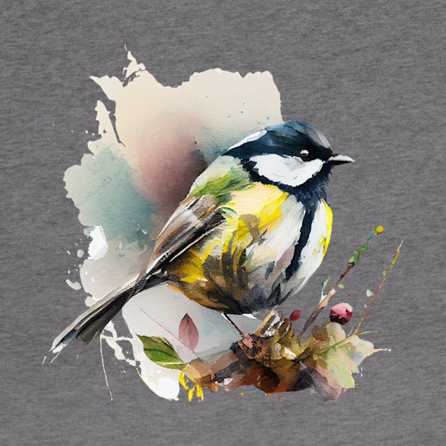 Tomtit Bird Watercolor 2.0 by CreativeDesignsx